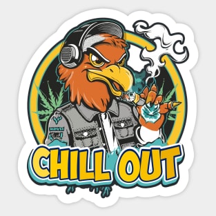 Pop Culture Eagle in Hip Hop Gear Sticker